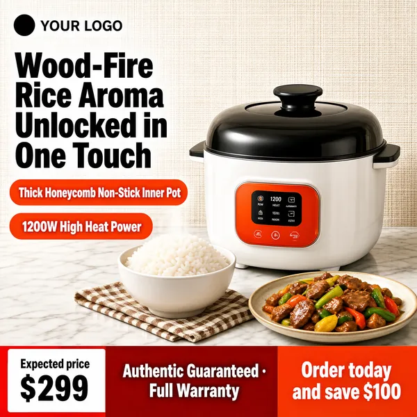 Rice Cooker with Steamed Rice and Stir-Fry