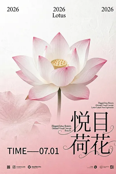 Elegant Lotus Oriental Aesthetic Poster