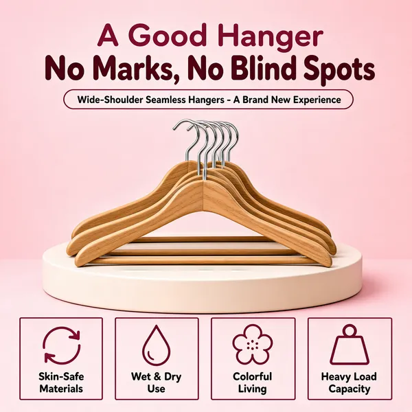Minimalist Wooden Hangers Product Display