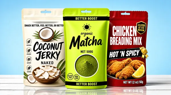 Three Artisan Snack Pouch Mockups on Studio Set