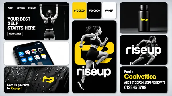Fitness Brand Identity Mosaic