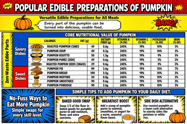 Pumpkin Dishes Infographic in Comic Book Style