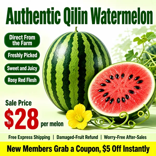 Fresh Qilin Watermelon Sale Banner
