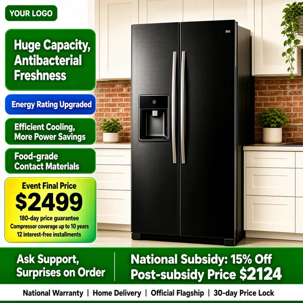 Black Fridge with National Subsidy Discount