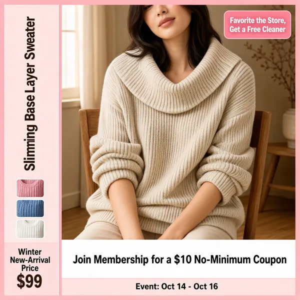 Cozy Winter Knit Sweater Promo