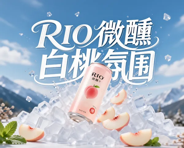 RIO Peach Cocktail on Ice