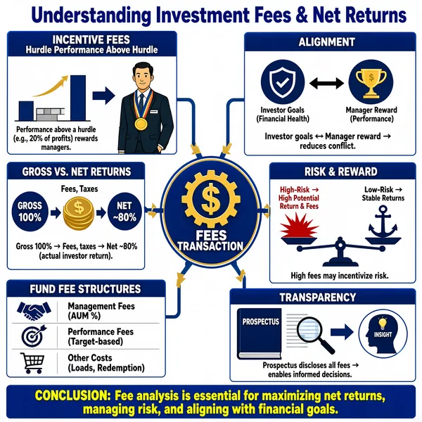 Understanding Investment Fees and Net Returns Infographic