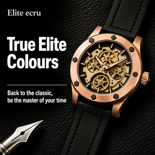 Elite Rose Gold Skeleton Watch