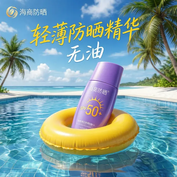 Summer Sunscreen Essence Tropical Pool Poster