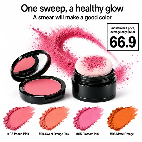 Pink Blush Powder Collection with Dynamic Swirl