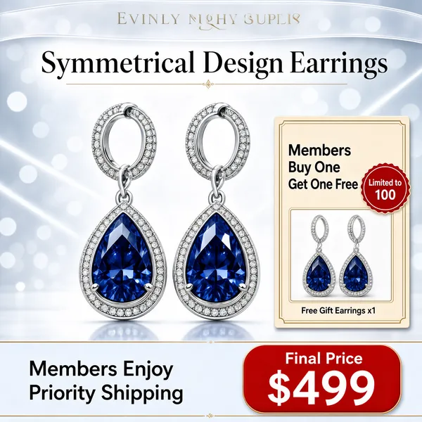 Symmetrical Sapphire Drop Earrings