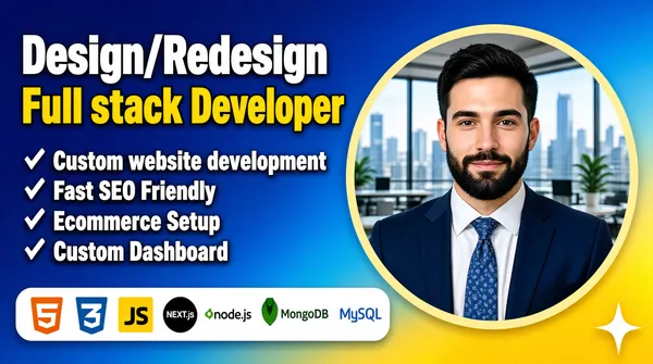 Professional Full Stack Developer Fiverr Gig Cover