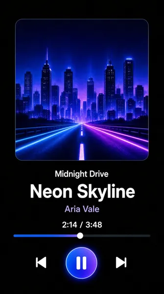 Midnight Drive Music App Screenshot