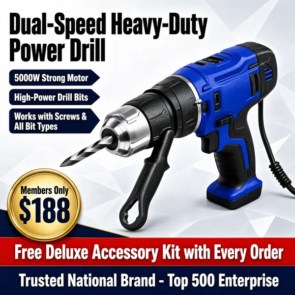 Heavy-Duty Dual-Speed Power Drill