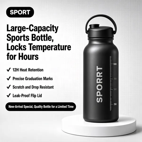 Large-Capacity Sports Bottle Product Promo