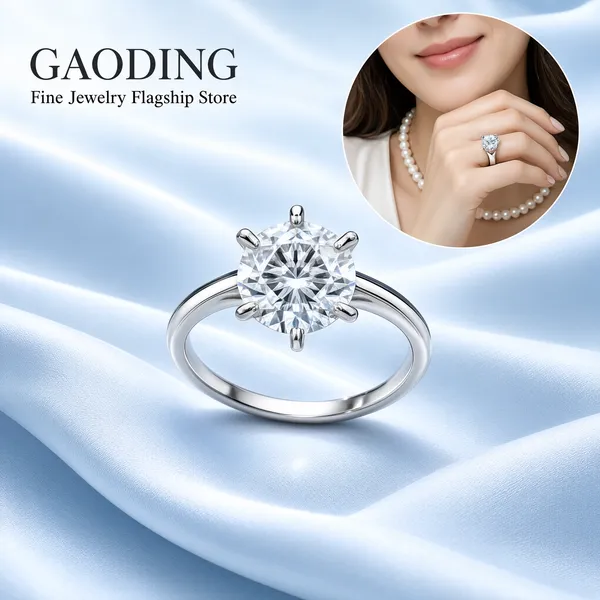 Elegant Solitaire Diamond Ring on Silk