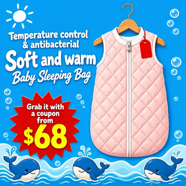 Cozy Ocean-Themed Baby Sleeping Bag