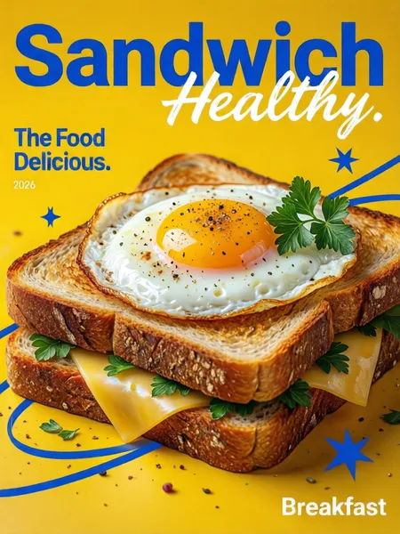 Retro Sandwich Breakfast Poster