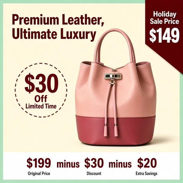 Premium Two-Tone Bucket Bag Holiday Sale