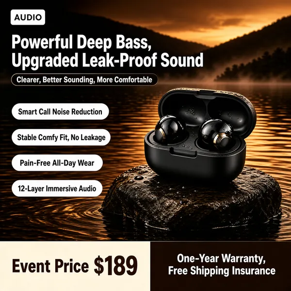 Premium Wireless Earbuds at Dusk
