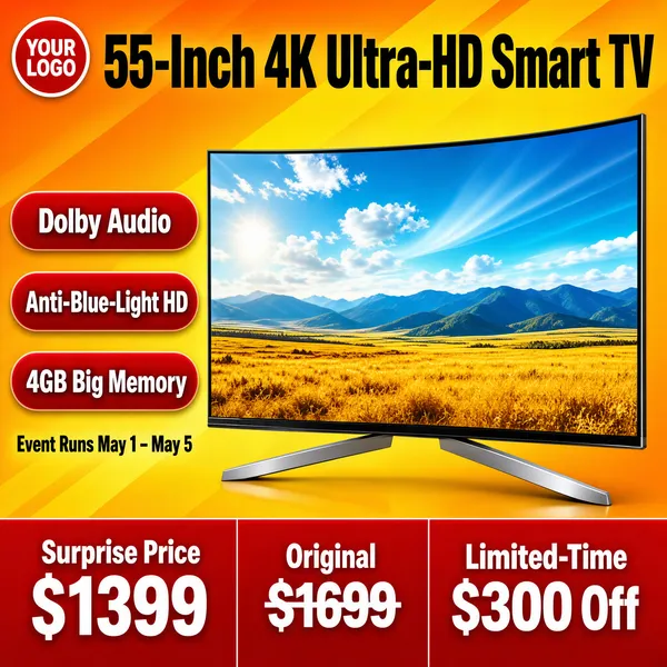 55-Inch 4K Ultra HD Smart TV Sale