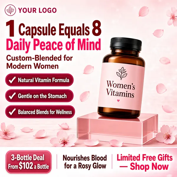 Cherry Blossom Women's Vitamin Product Display