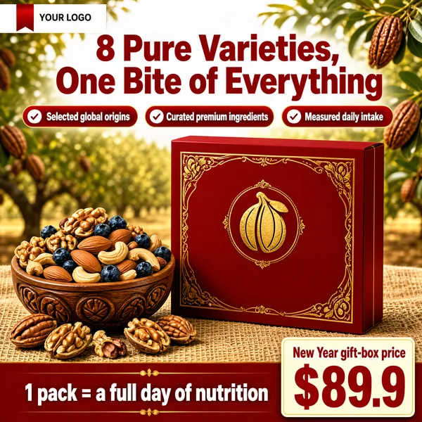 Premium Nut Gift Box — Festive Red & Gold