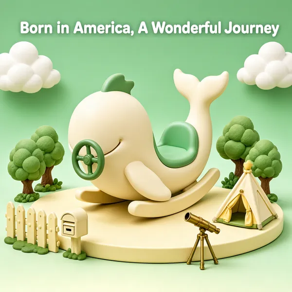 Whimsical Whale Rocker Toy Diorama