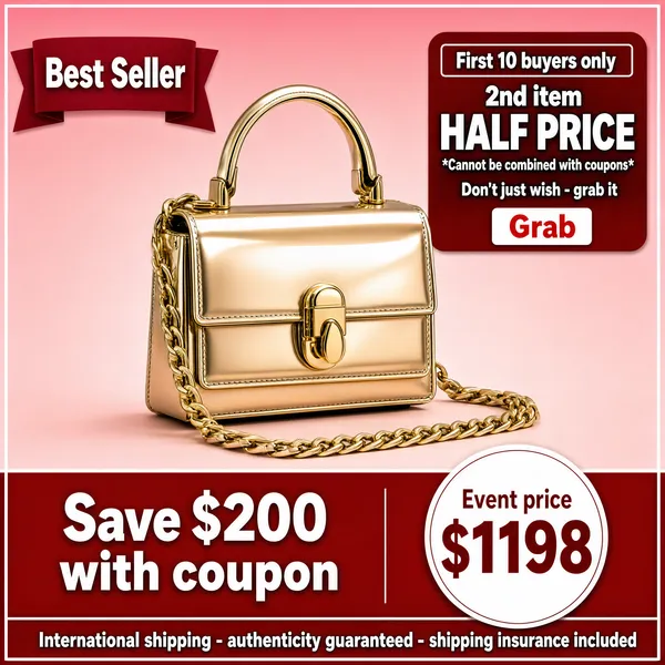 Golden Metallic Handbag Sale Event