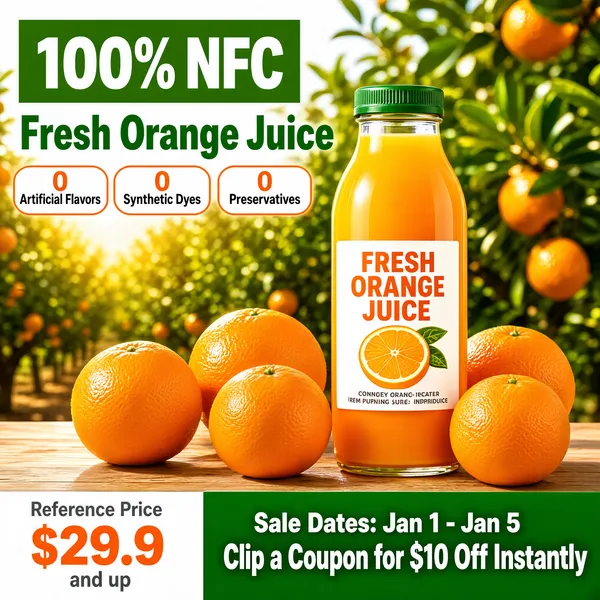Fresh Orange Juice E-Commerce Product Shot