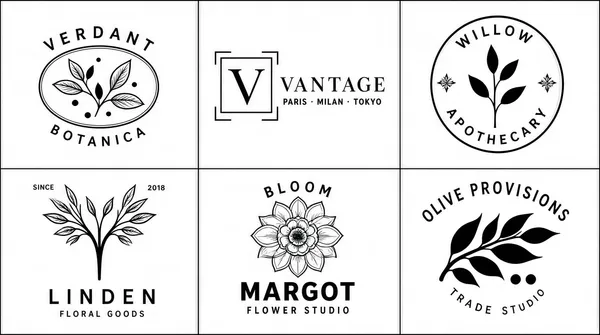 Minimal Botanical Logo Grid