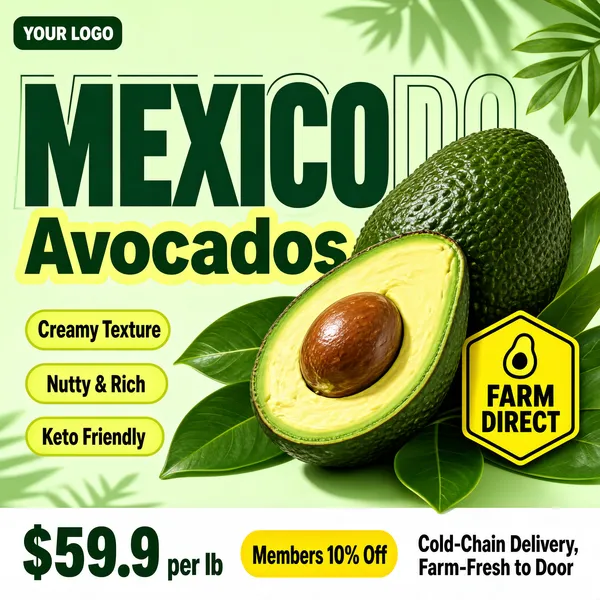 Fresh Mexico Avocados Market Display