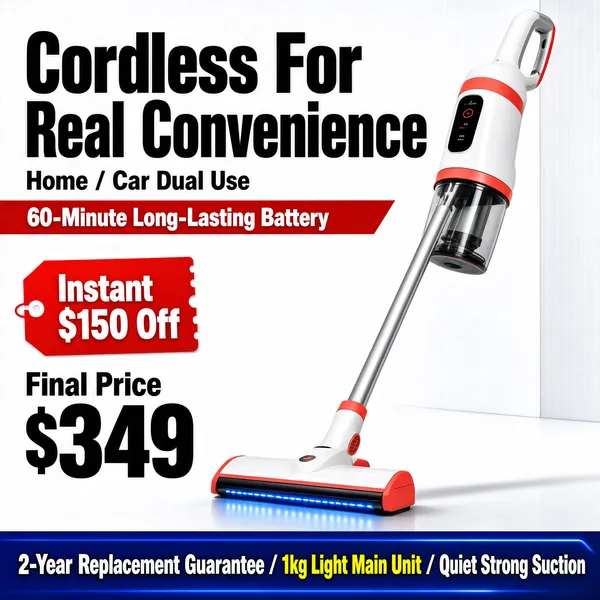Cordless Vacuum – Long Battery Life
