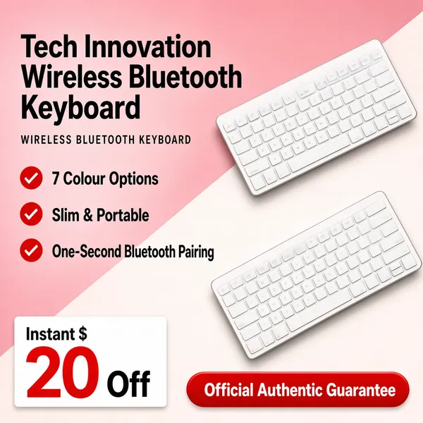 Wireless Bluetooth Keyboard Product Display