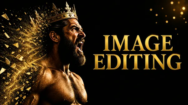 Dark Fantasy Crowned King Dissolving Gold Dust