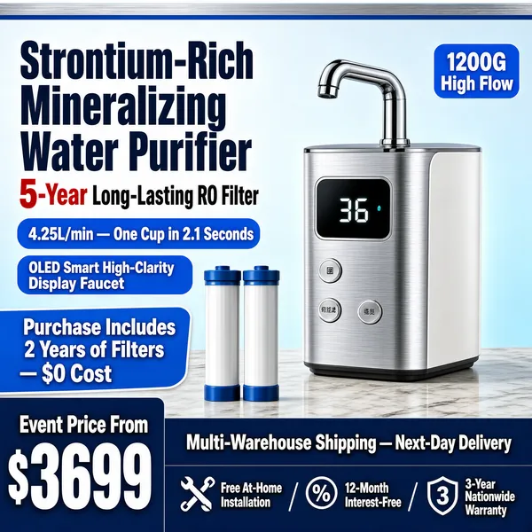 Strontium-Rich Mineral Water Purifier with RO Filter
