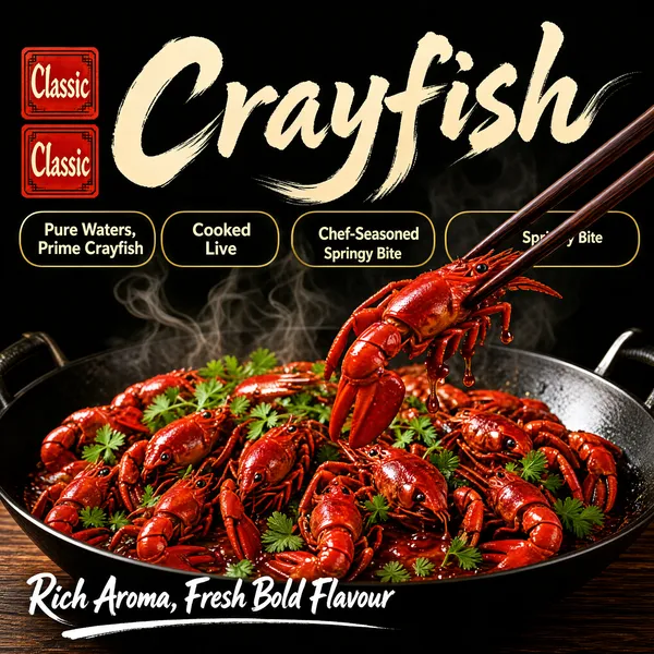 Sizzling Braised Crayfish Gourmet Dish
