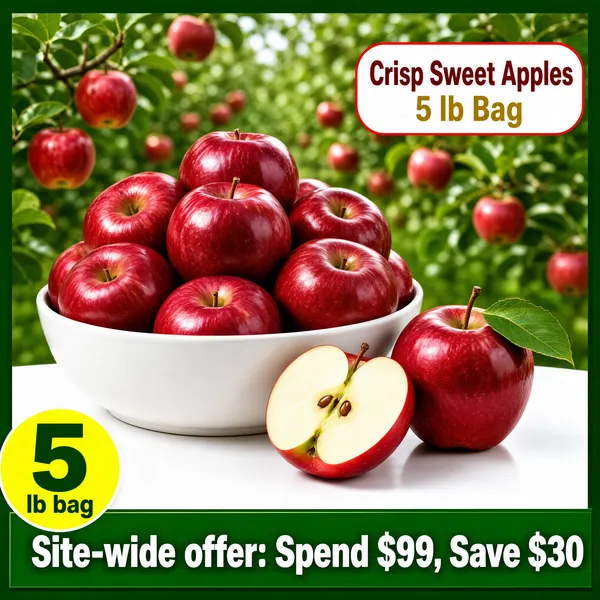 Fresh Crisp Sweet Apples 5lb Bag