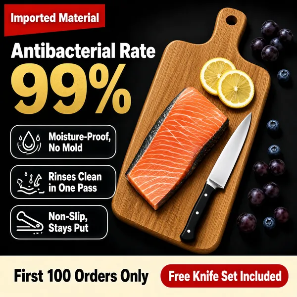 Premium Antibacterial Oak Cutting Board