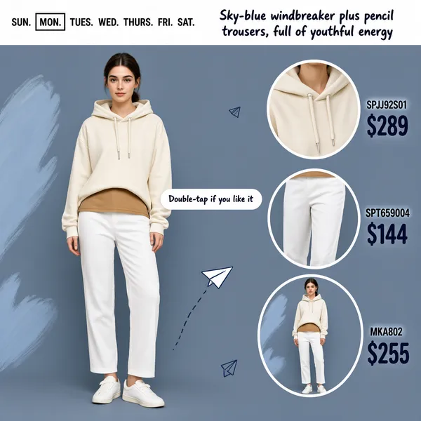 Dusty Blue Minimalist Fashion Lookbook
