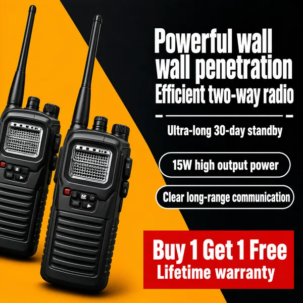 Powerful Walkie Talkie Promo with Bold Orange Split