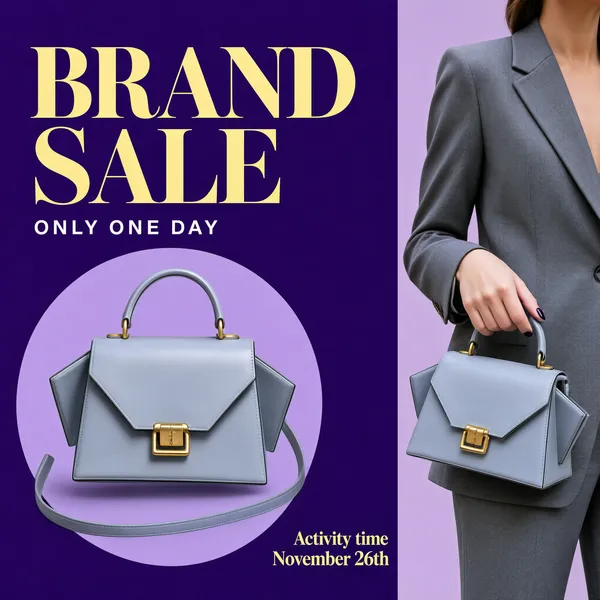 Brand Sale Purple Fashion Handbag Poster