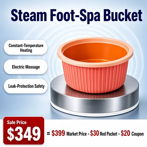 Steam Foot Spa Bucket with Massage