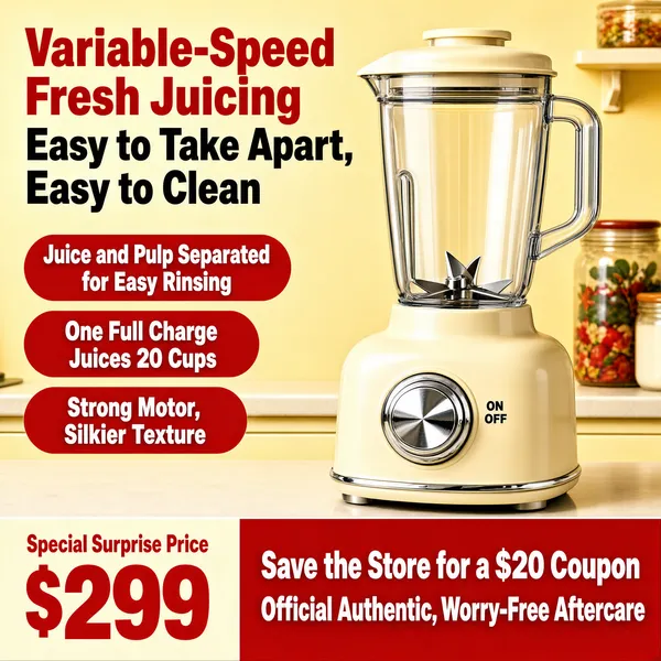 Retro Blender juicer with Variable-Speed Fresh Juicing