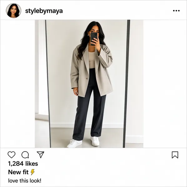 Stylish Mirror Selfie in Bright Minimal Room