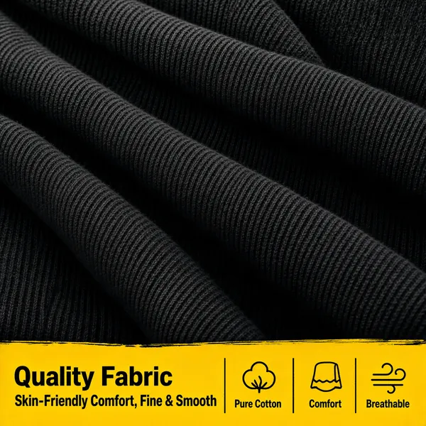 Premium Charcoal Rib-Knit Fabric Texture