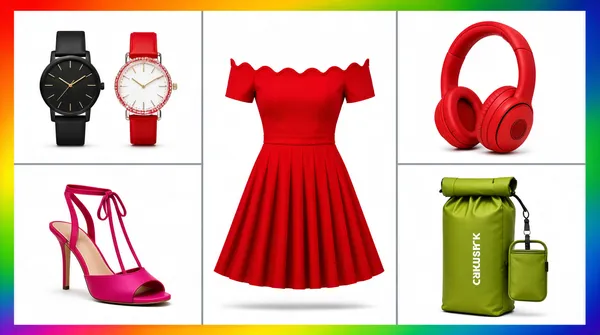 Rainbow Border Product Grid Catalogue