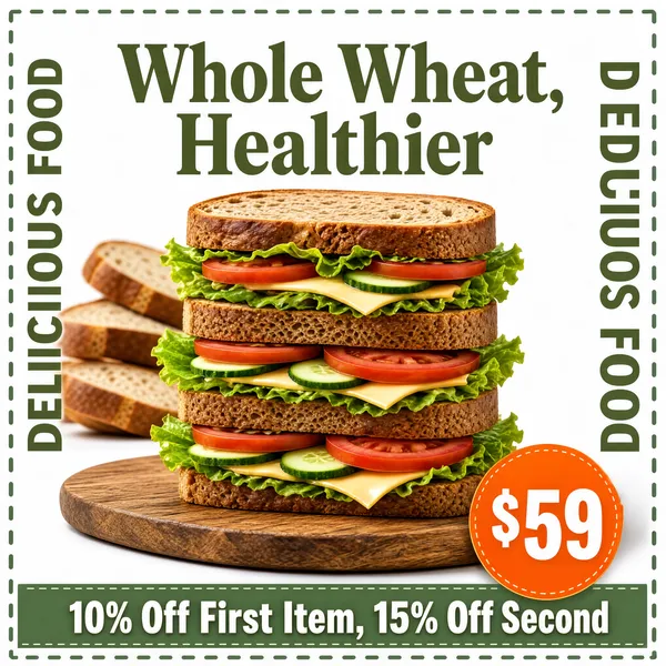 Whole Wheat Sandwich Bakery Promotion