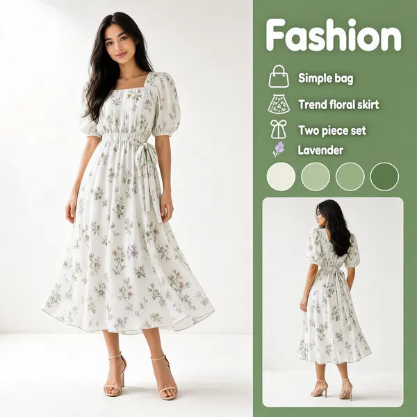 Floral Midi Dress Spring Lookbook