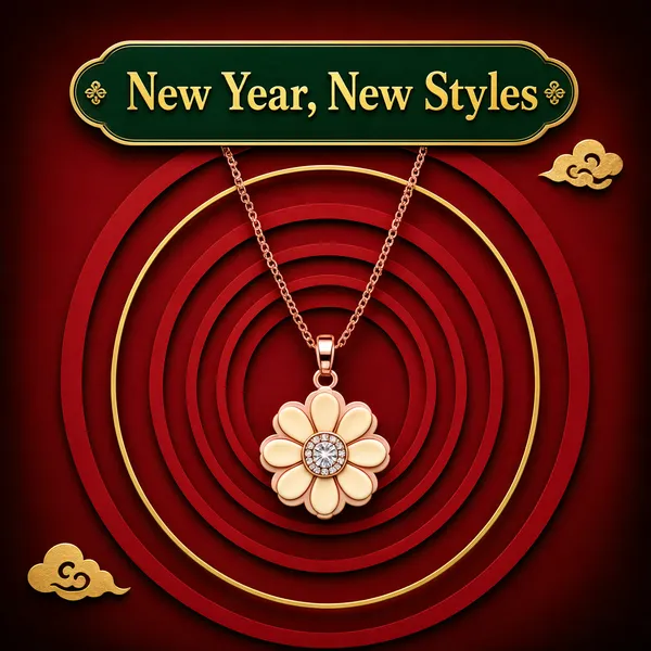 Rose-Gold Daisy Necklace New Year Collection